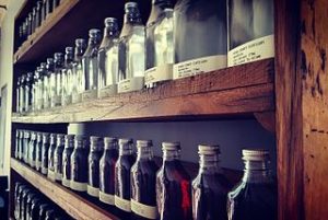 alcohol shelf